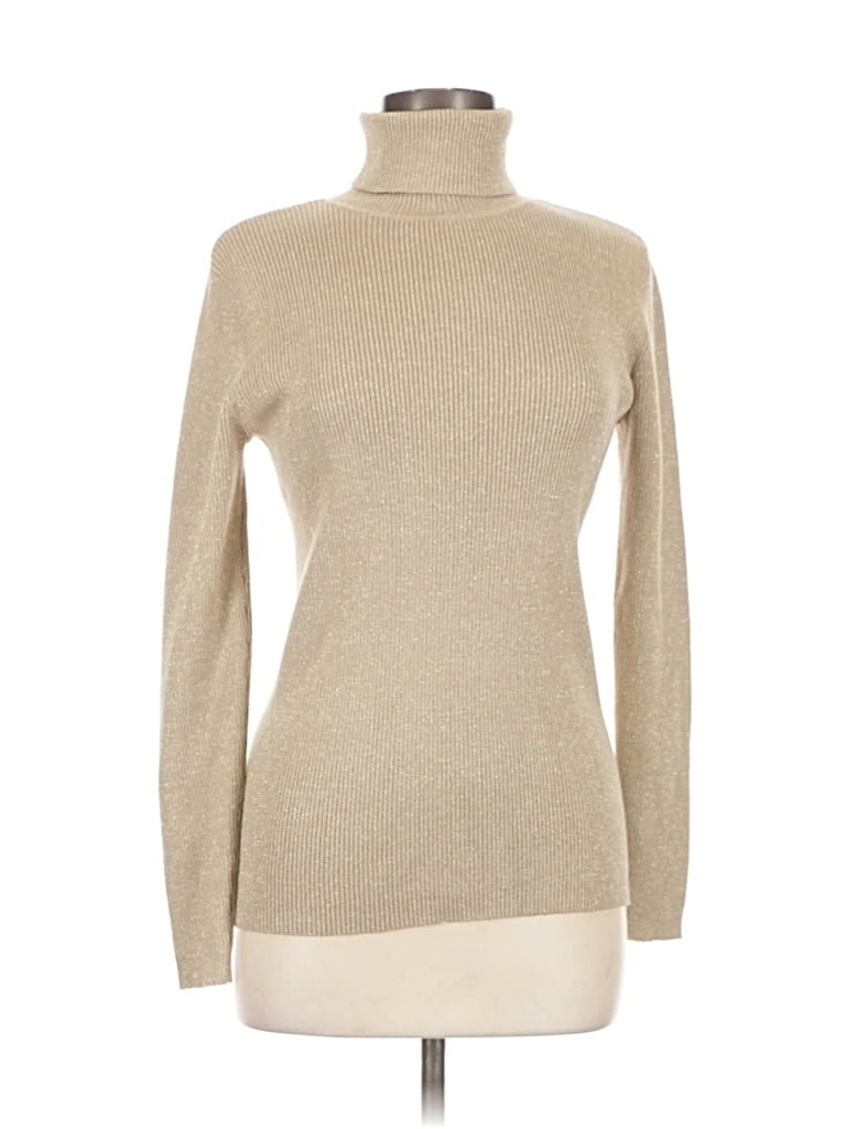 Pre-owned Laura Scott Turtleneck Sweater In Brown