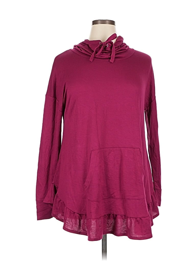 Pre-owned Livi Active Long Sleeve Top Burgundy Cowl Neck Tops