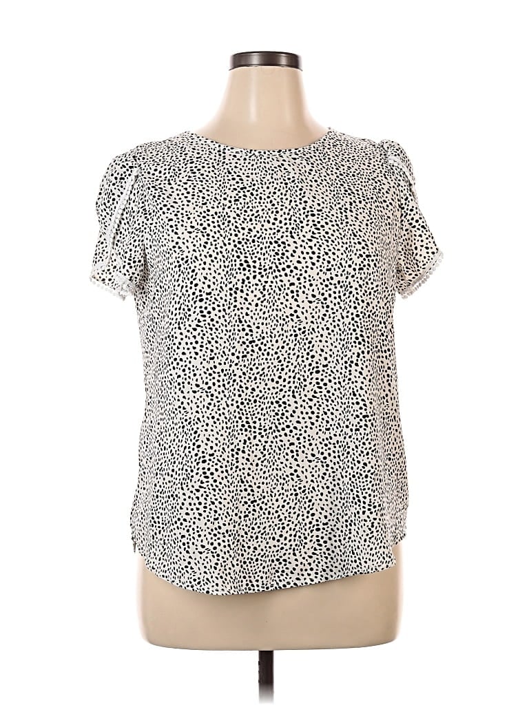 Pre-owned Fashion Short Sleeve Blouse In Silver