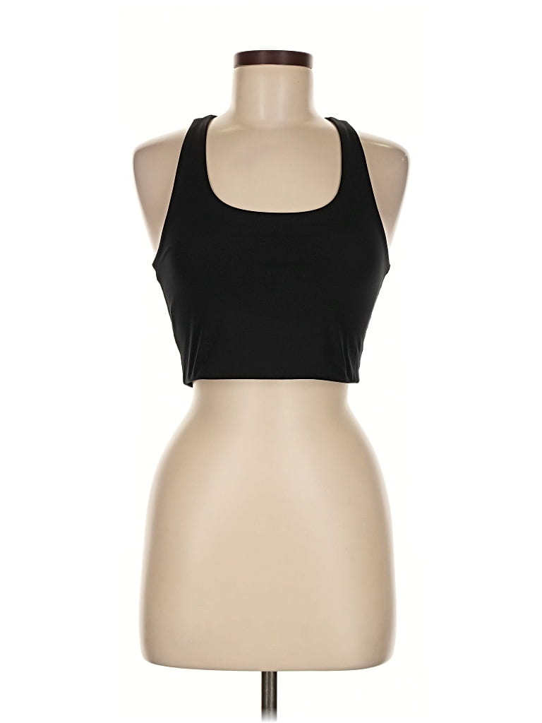 Pre-owned Girlfriend Collective Sleeveless Top Black Halter Neckline Tops