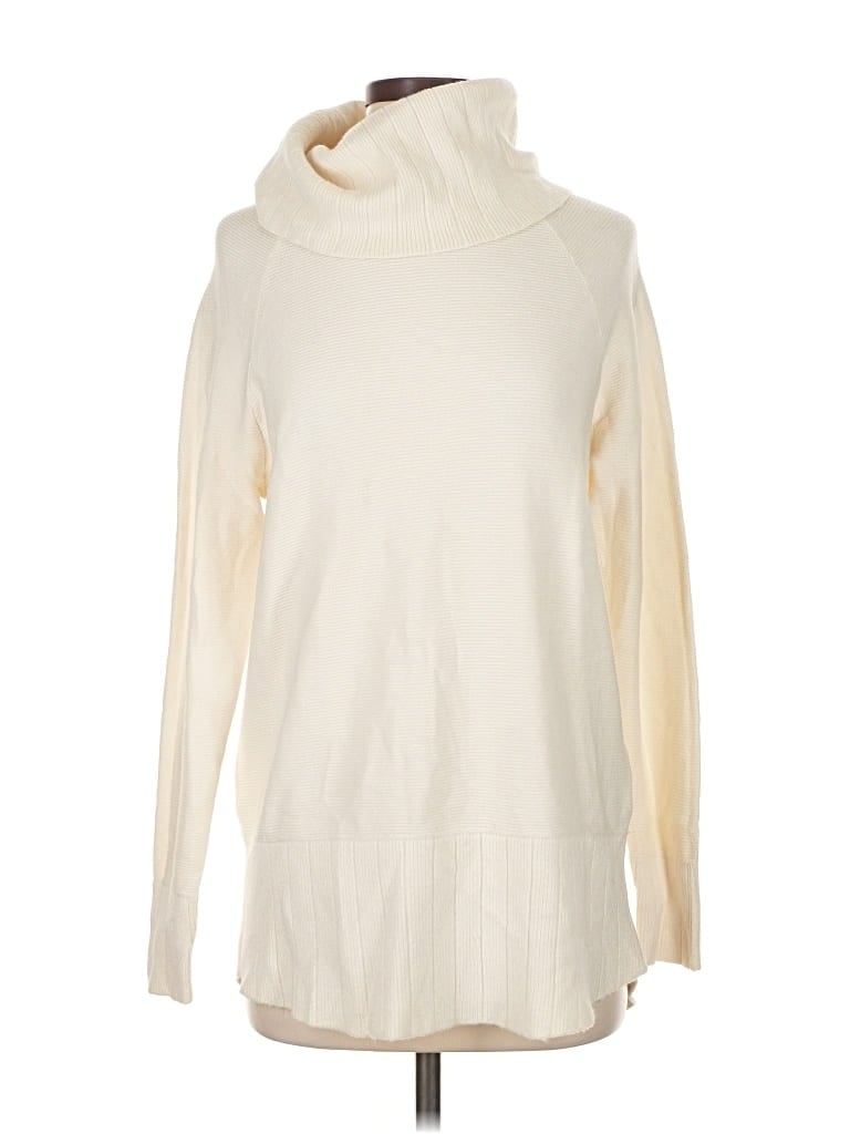 Pre-owned North Style Turtleneck Sweater In White