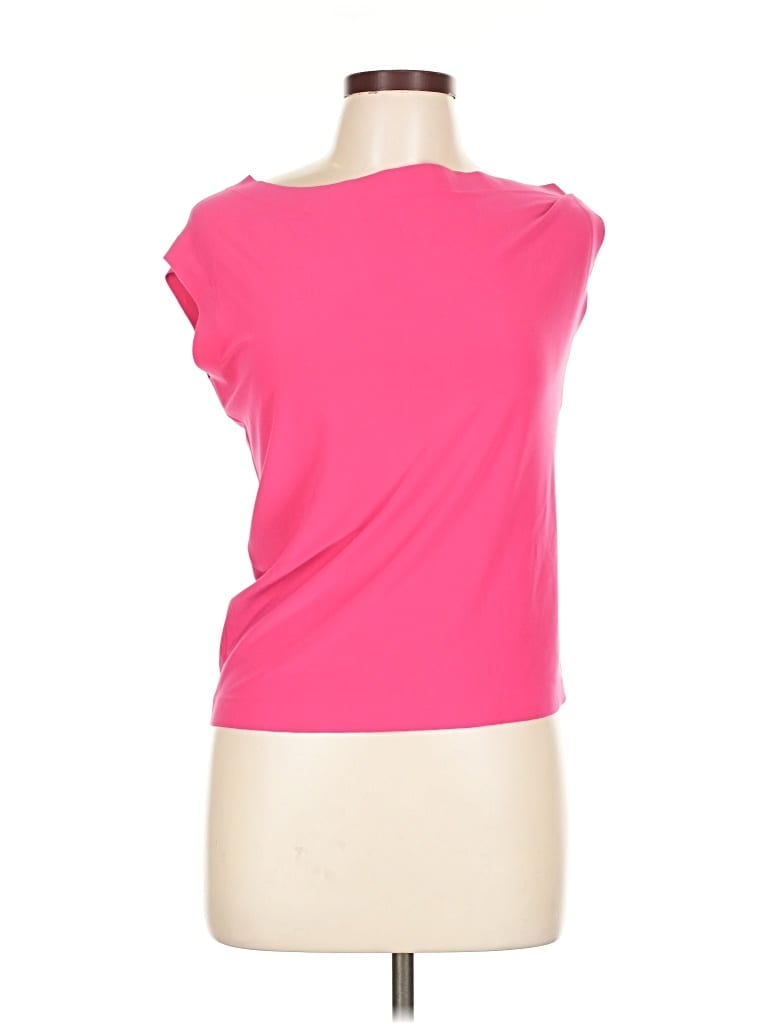 Pre-owned Norma Kamali Short Sleeve Top Pink One Shoulder Neckline Tops