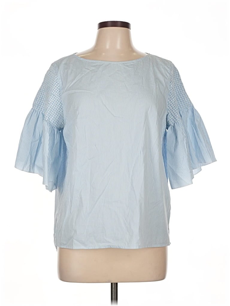 Pre-owned Vineyard Vines Short Sleeve Blouse In Blue