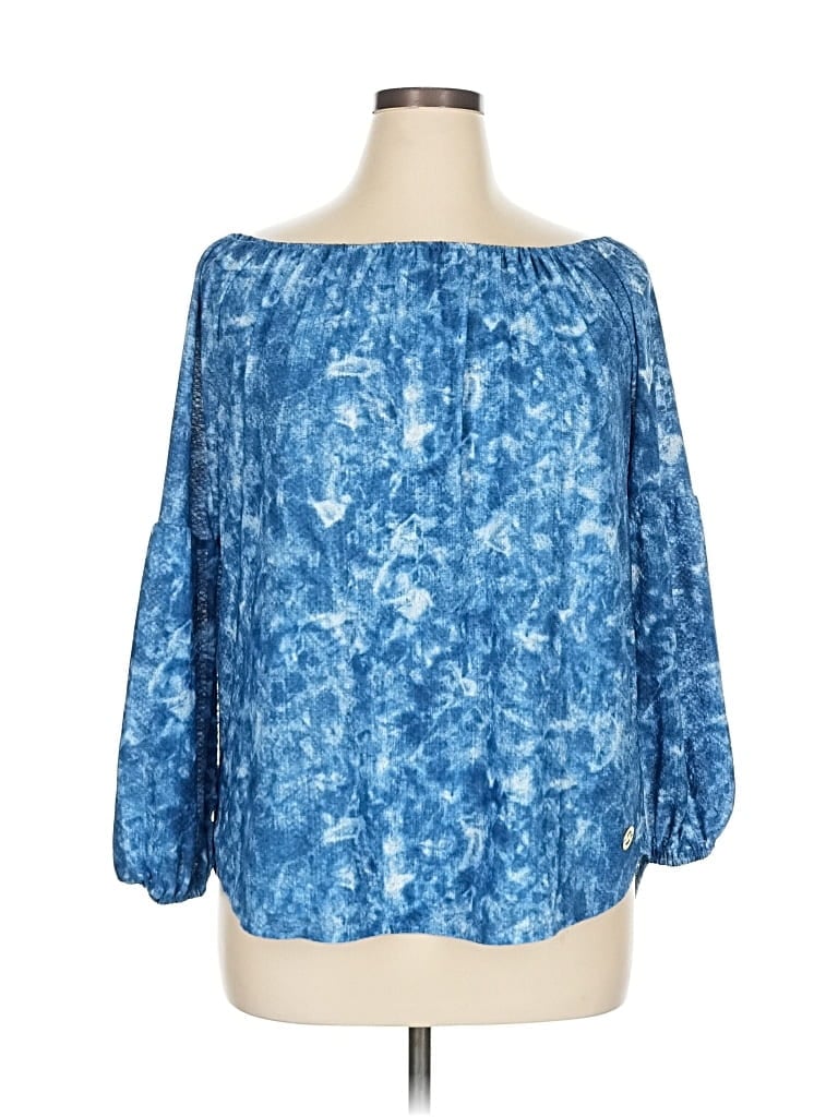 Pre-owned Michael Michael Kors 3/4 Sleeve Blouse In Blue