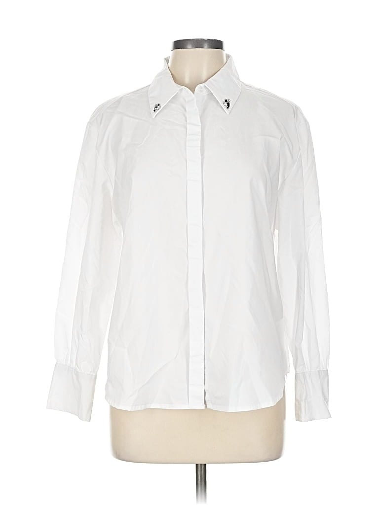 Pre-owned Grand & Greene Long Sleeve Button Down Shirt In White