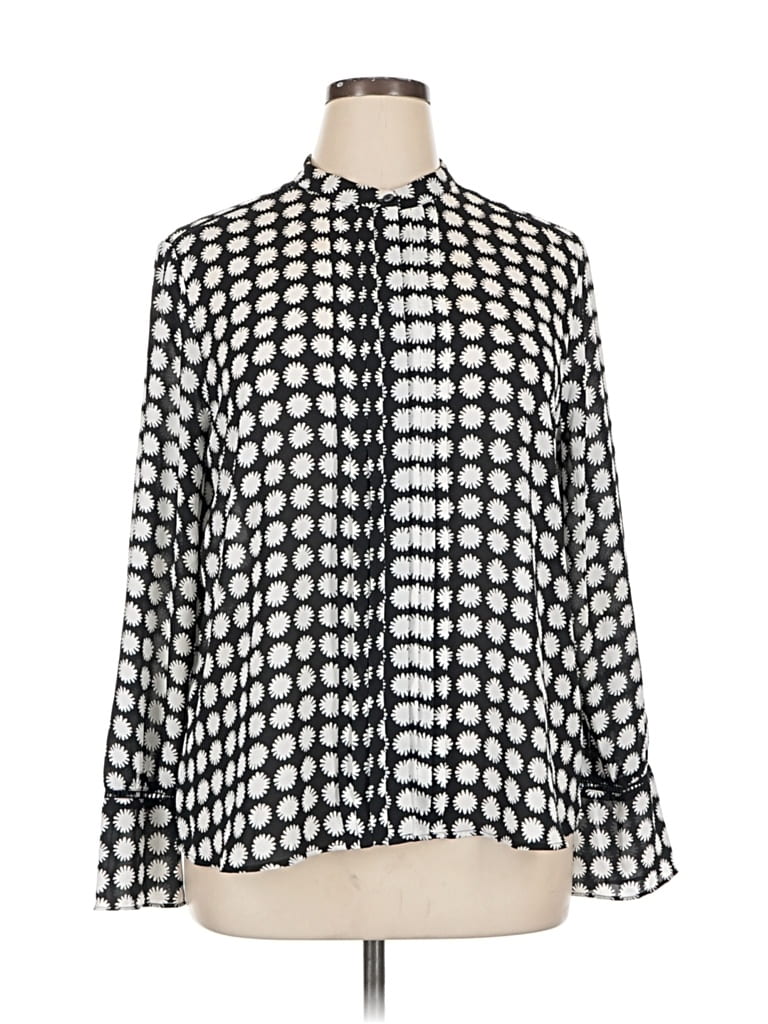 Pre-owned Ann Taylor Long Sleeve Blouse In Black