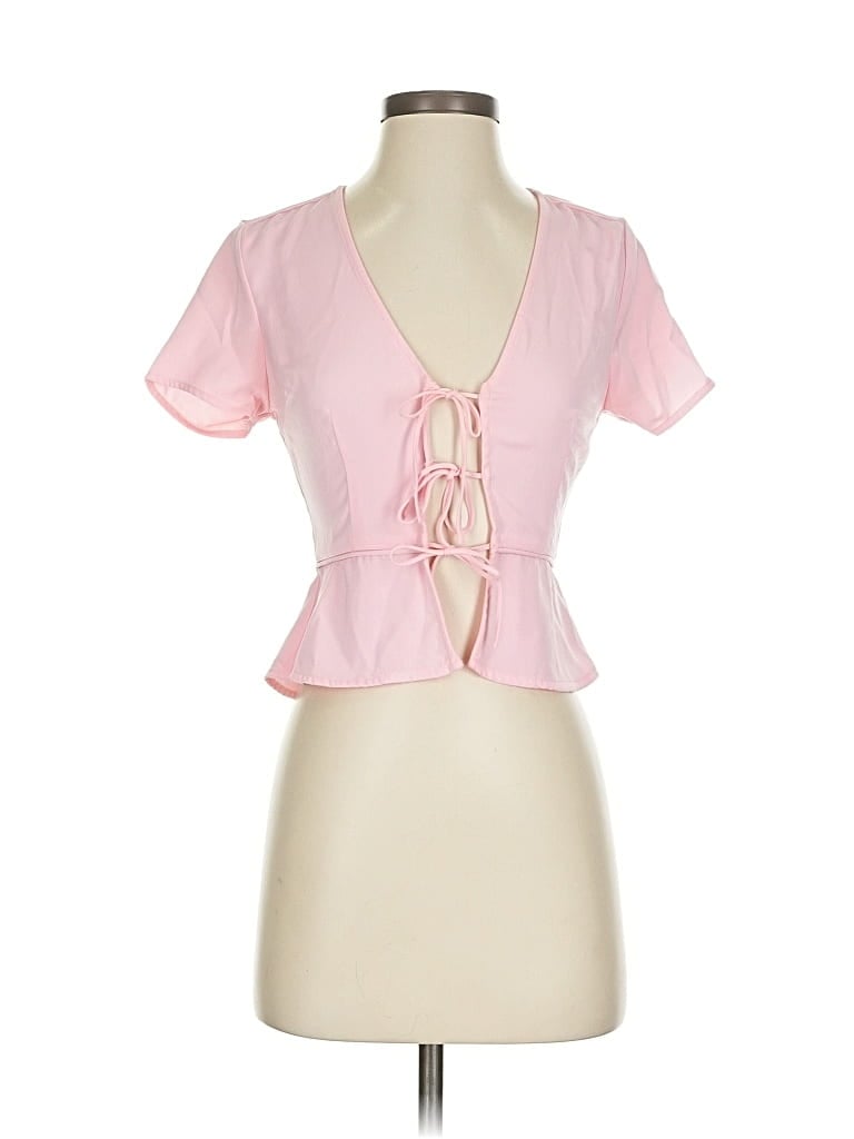 Pre-owned Superdown Short Sleeve Blouse In Pink