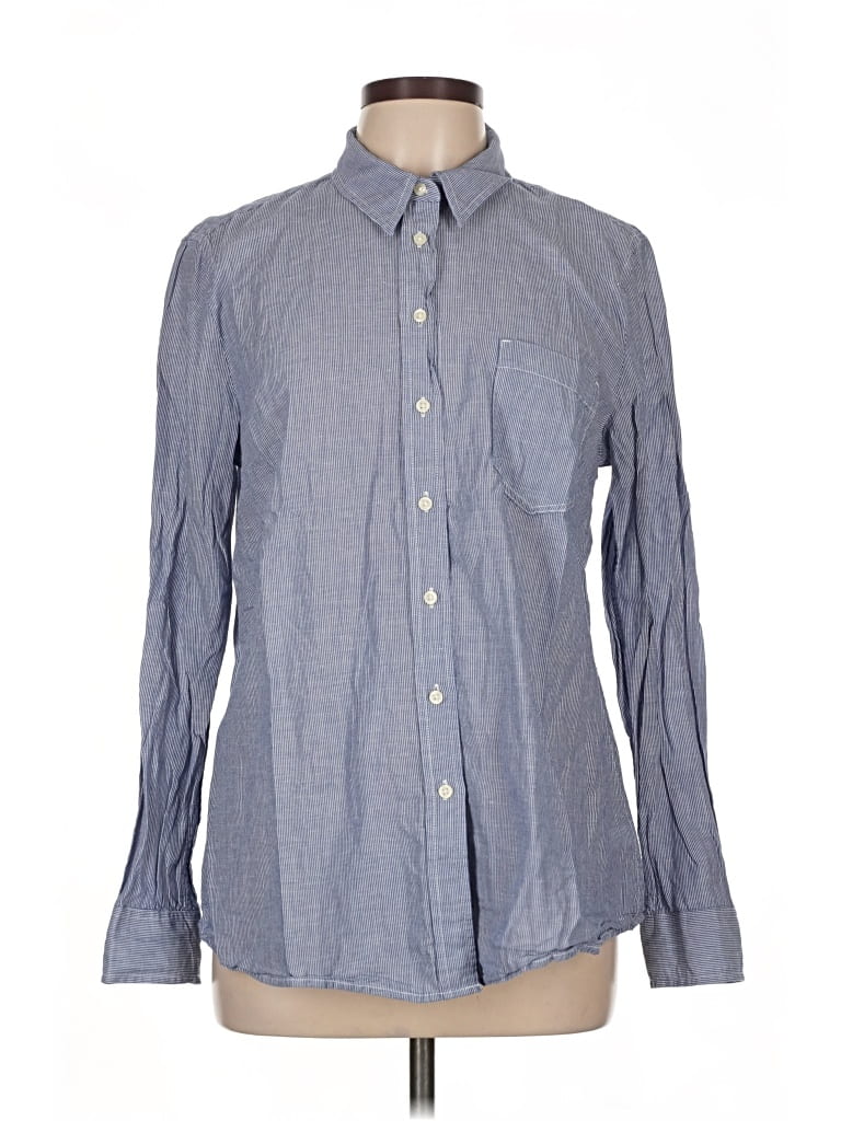 Pre-owned Gap Long Sleeve Button Down Shirt In Blue