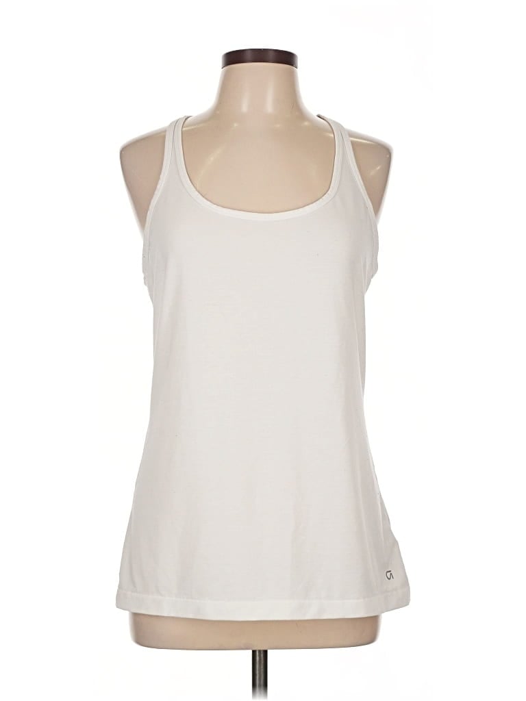 Pre-owned Gap Fit Tank Top Ivory Halter Neckline Tops In White