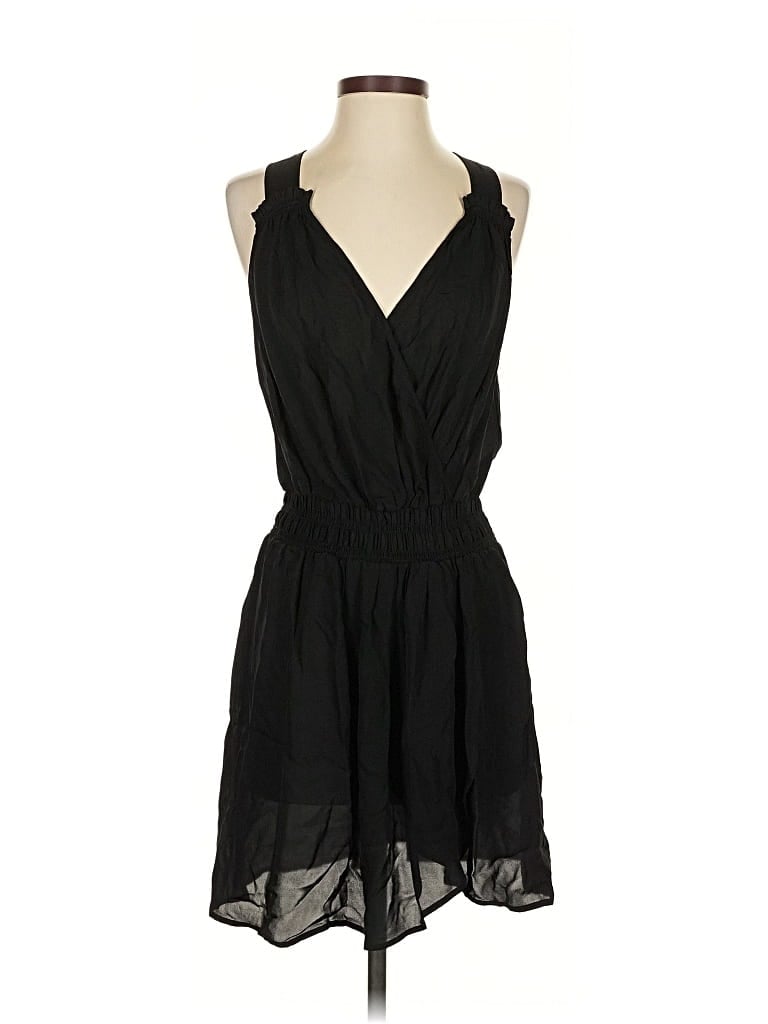 Pre-owned Joie Sleeveless Silk Top Black Plunge Neckline Tops