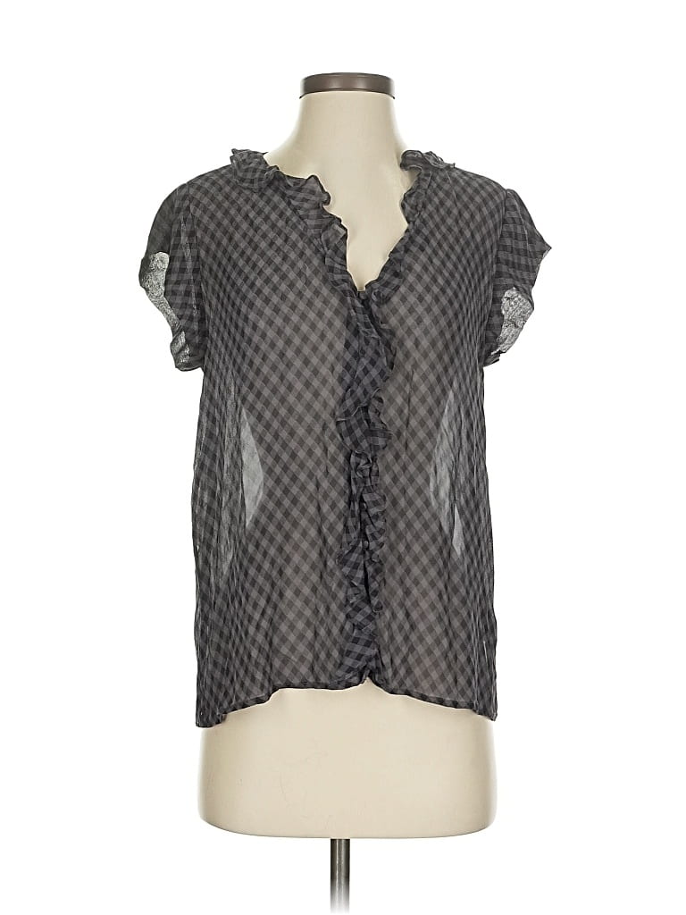 Pre-owned Joie Short Sleeve Blouse In Gray