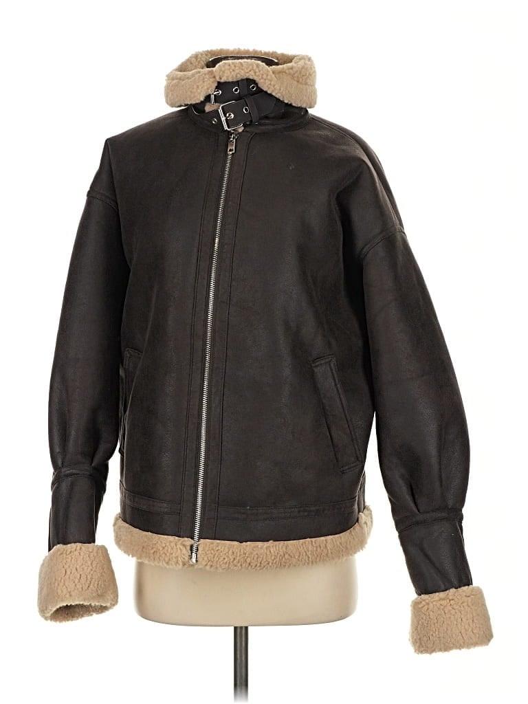 Pre-owned Mng Jacket In Brown