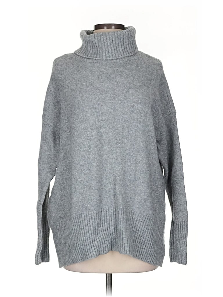Pre-owned Daily Ritual Turtleneck Sweater In Gray