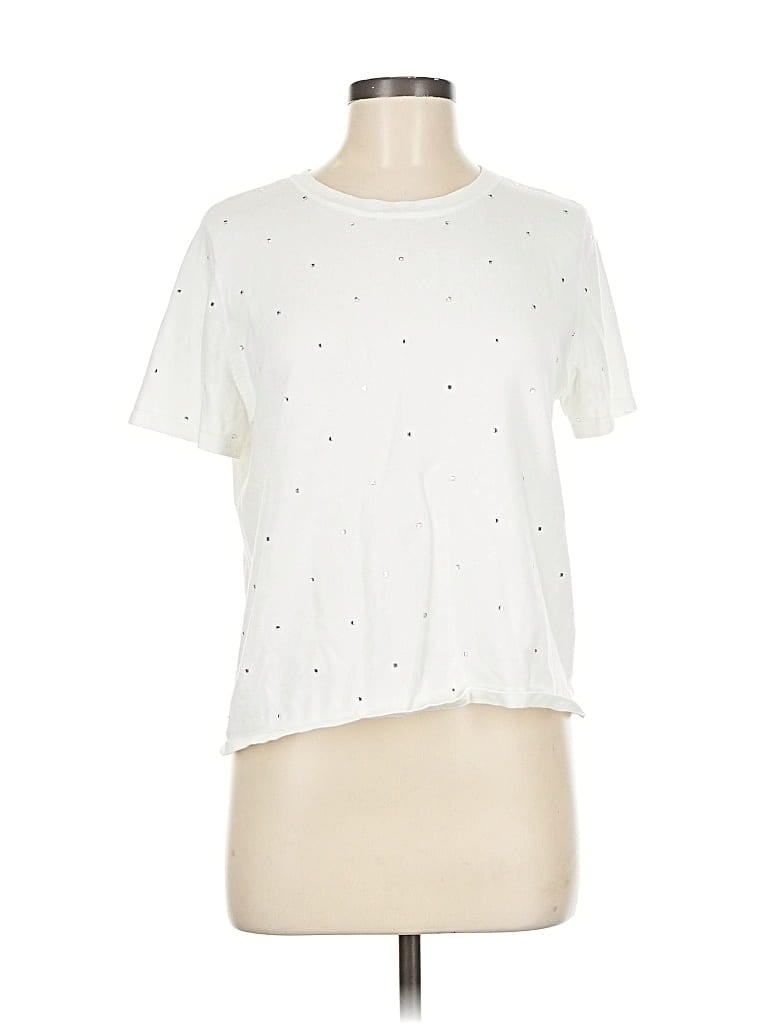 Pre-owned Dkny Jeans Short Sleeve Top In White