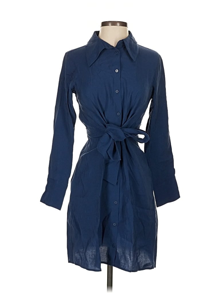Pre-owned Mng Casual Dress In Blue