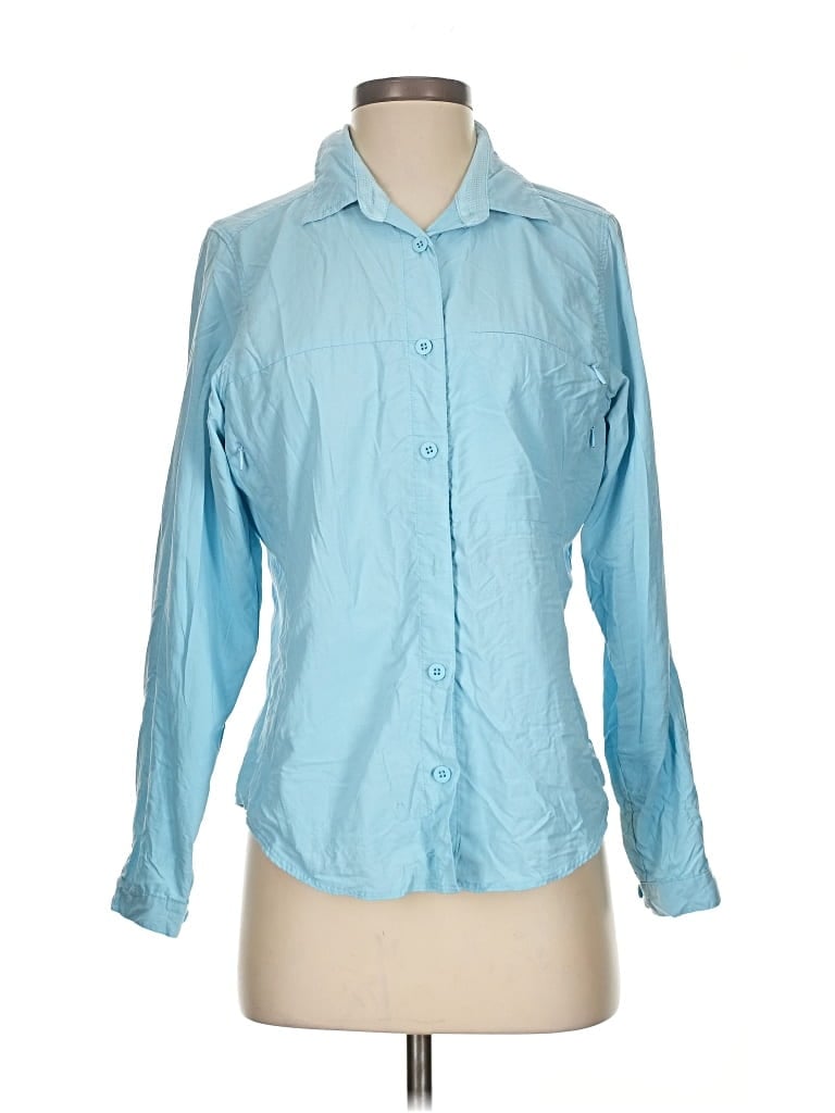 Pre-owned Rei Long Sleeve Button Down Shirt In Blue