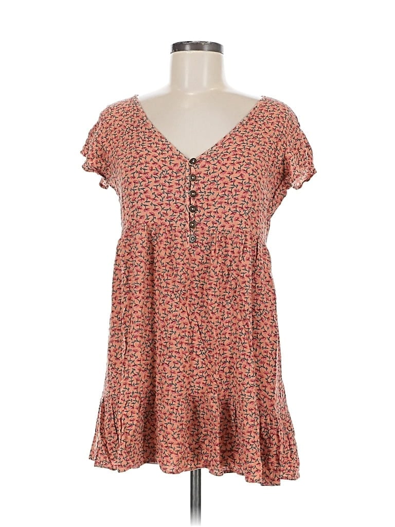 Pre-owned Wild Fable Short Sleeve Top Orange Sweetheart Neckline Tops