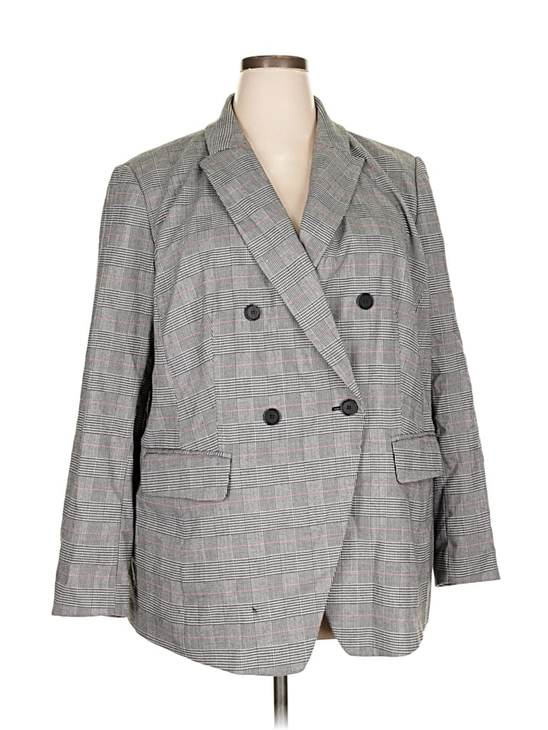 Pre-owned Ann Taylor Loft Blazer Jacket In Gray