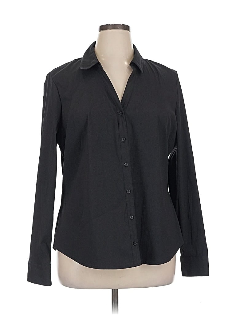 Pre-owned Elle Long Sleeve Blouse In Black
