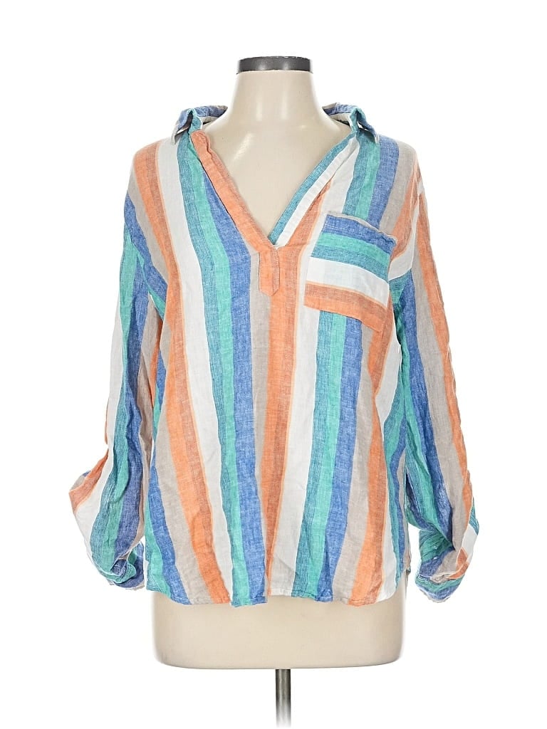 Pre-owned New York And Company 3/4 Sleeve Blouse In Blue