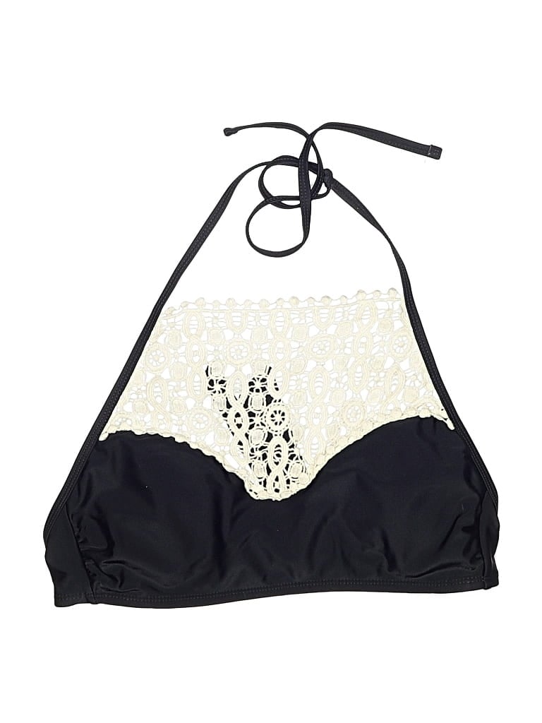 Pre-owned In Mocean Swimsuit Top Black Graphic Pattern Swimwear