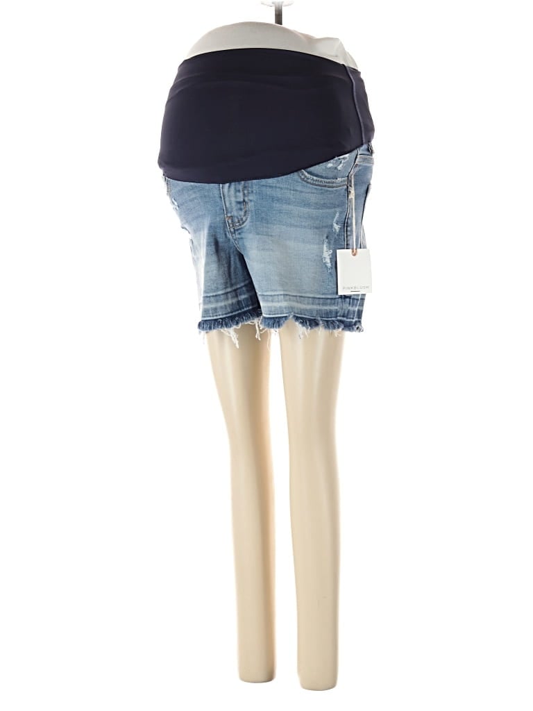 Pink Blush Denim Shorts In Blue