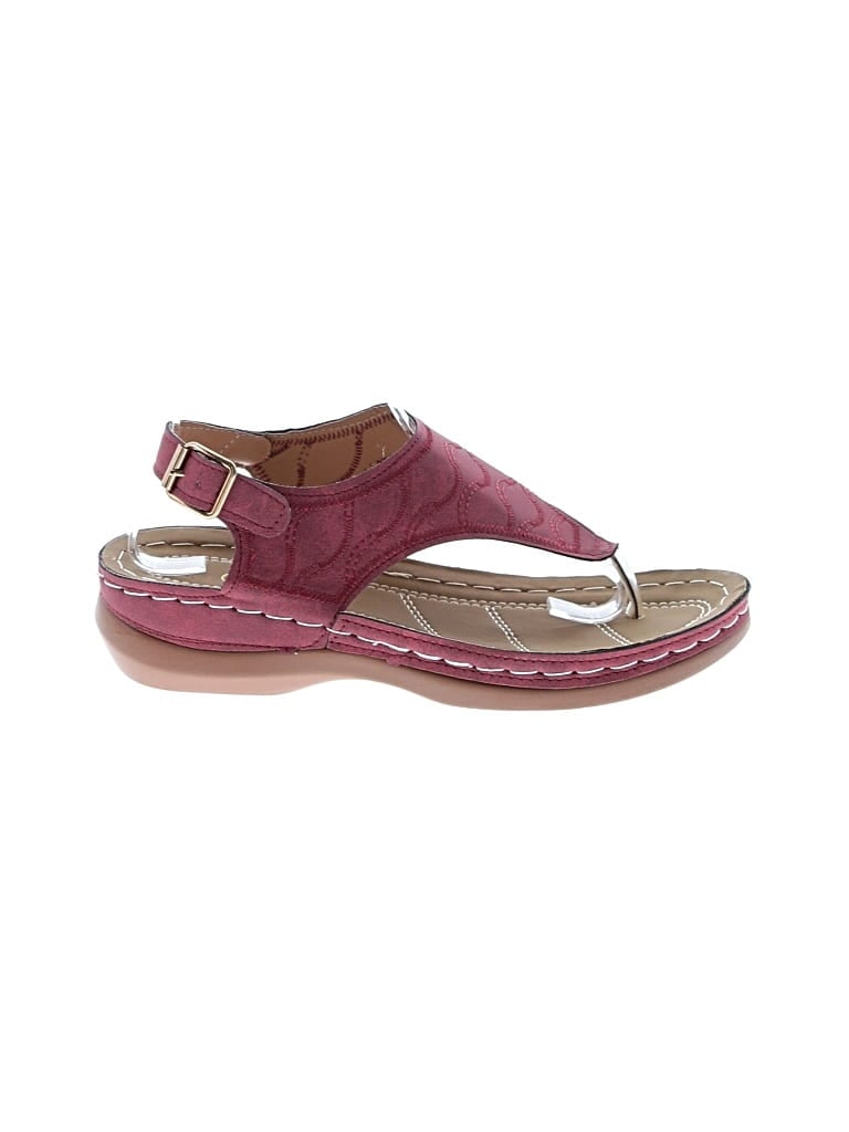 Pre-owned Unbranded Sandals In Burgundy