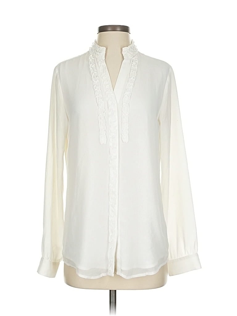 Pre-owned Etcetera Long Sleeve Blouse In White