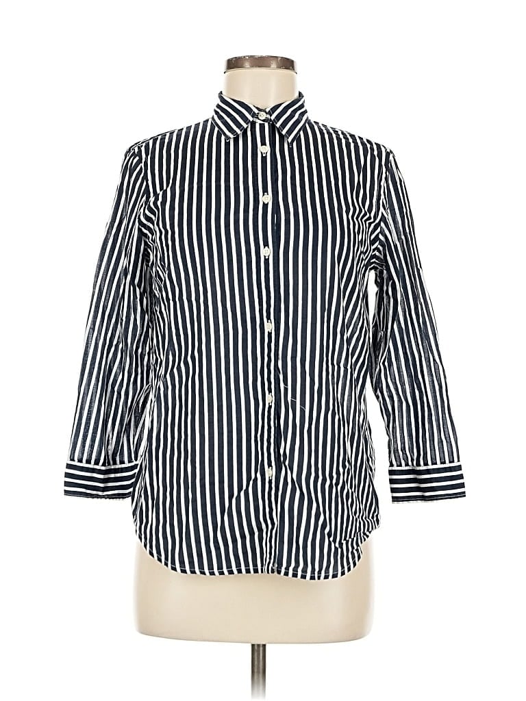 Pre-owned Polo Ralph Lauren 3/4 Sleeve Button Down Shirt In Blue