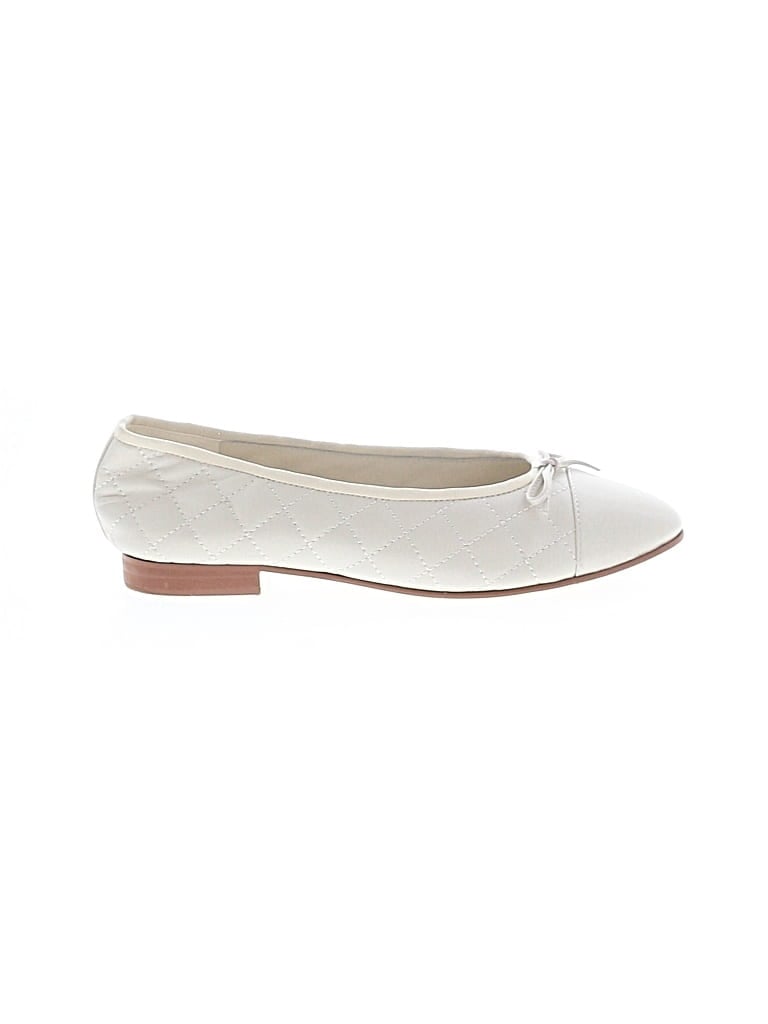 Pre-owned Kaitlyn Pan Flats In White