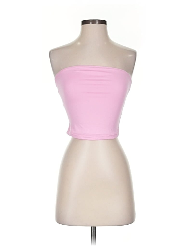 Pre-owned Shein Tube Top Pink Strapless Neckline Tops