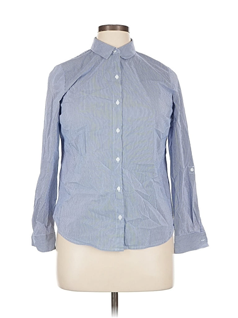 Pre-owned Apt. 9 Long Sleeve Button Down Shirt In Blue