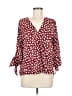 Weston 100% Polyester Burgundy 3/4 Sleeve Blouse Size M - photo 1