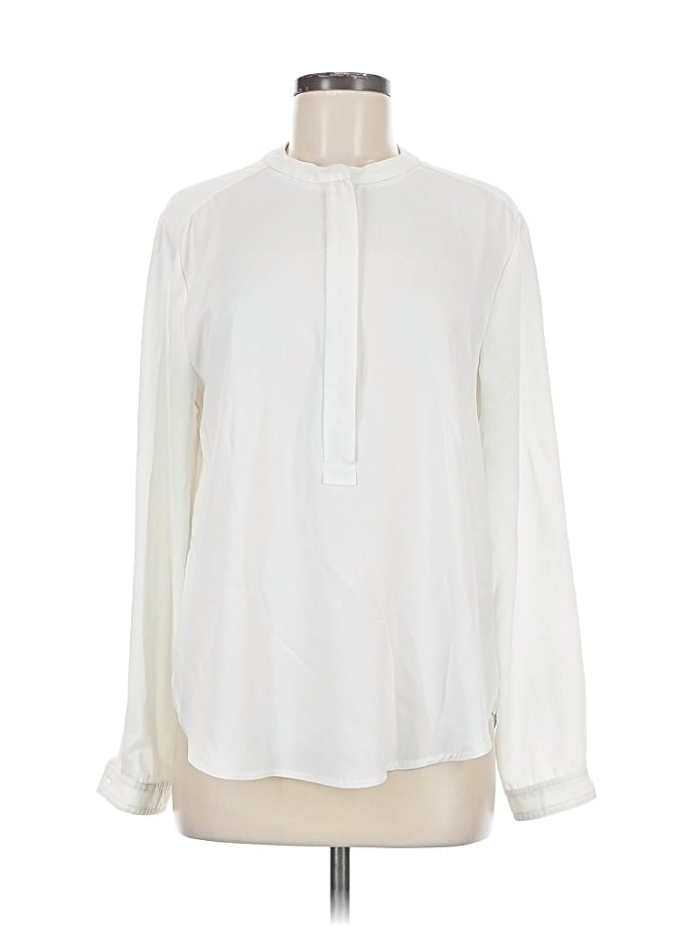 Pre-owned Neiman Marcus Long Sleeve Blouse In White