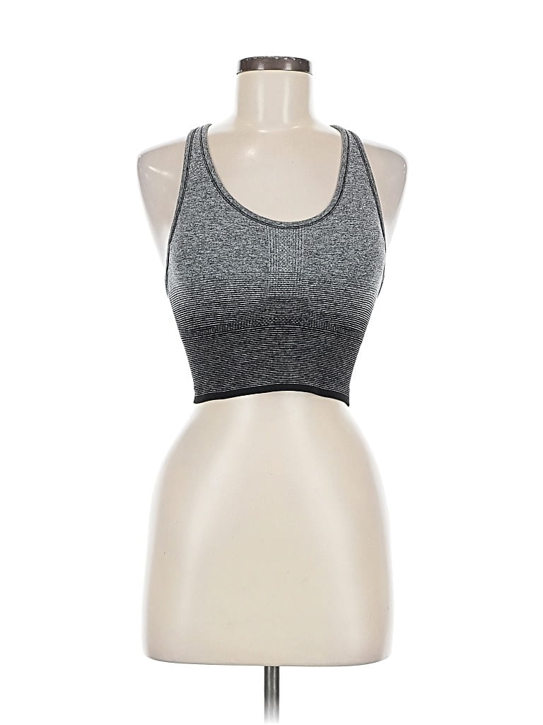 Pre-owned Marc New York By Andrew Marc Performance Sports Bra In Silver