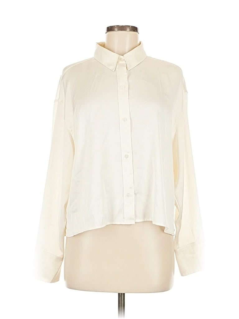 Pre-owned Abercrombie & Fitch Long Sleeve Blouse In White