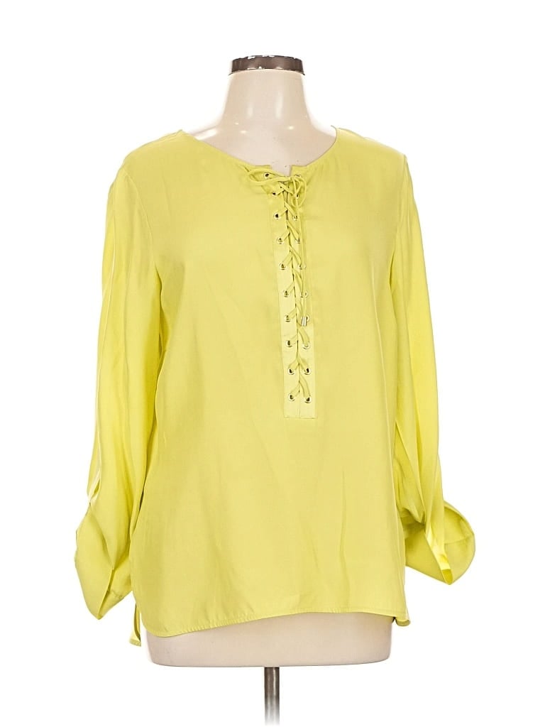 Pre-owned Etcetera 3/4 Sleeve Blouse In Yellow