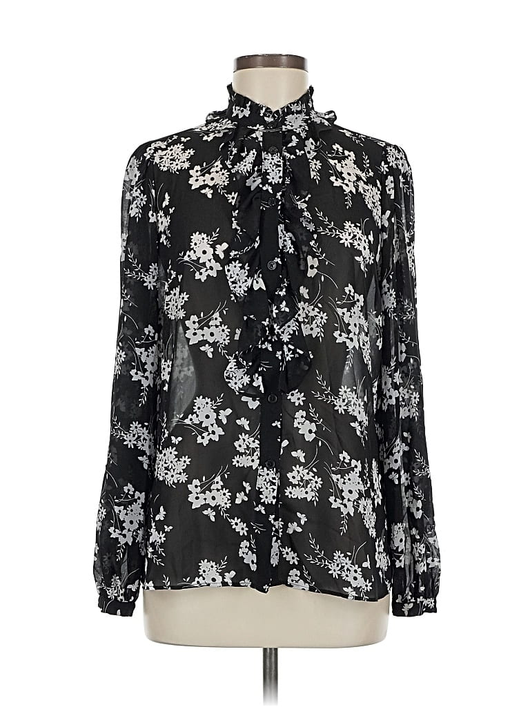 Pre-owned Michael Michael Kors Long Sleeve Blouse In Black