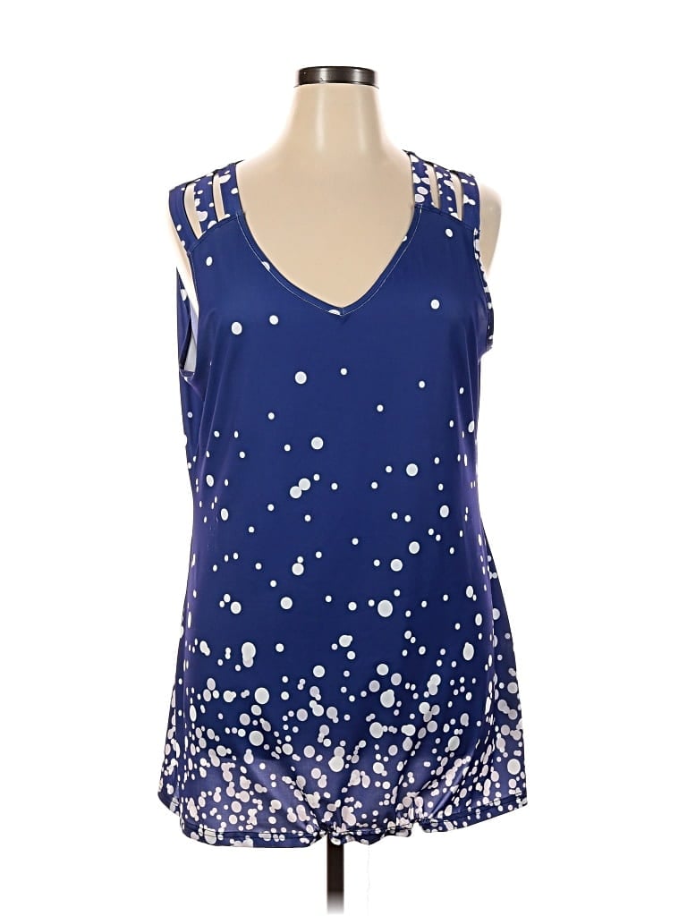 Pre-owned Lily By Firmiana Sleeveless Blouse In Blue