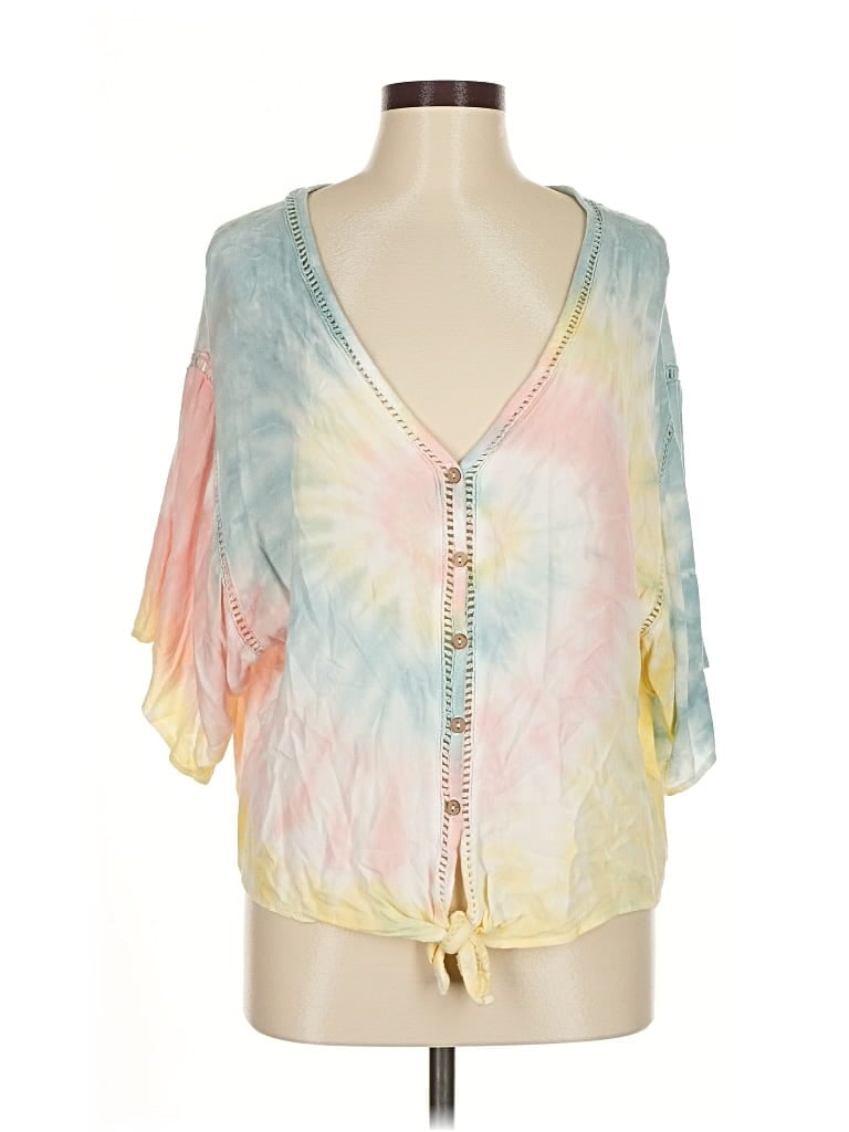 Pre-owned Vintage Havana Short Sleeve Blouse In Yellow