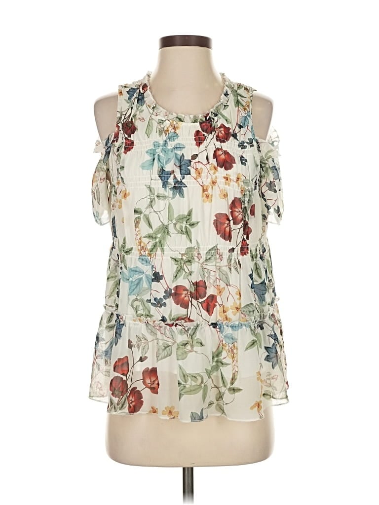 Pre-owned Willow & Clay Sleeveless Blouse In White