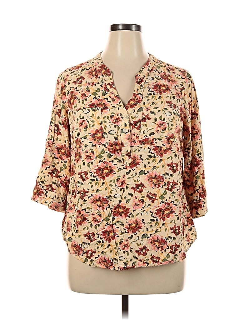 Pre-owned Torrid 3/4 Sleeve Blouse In White