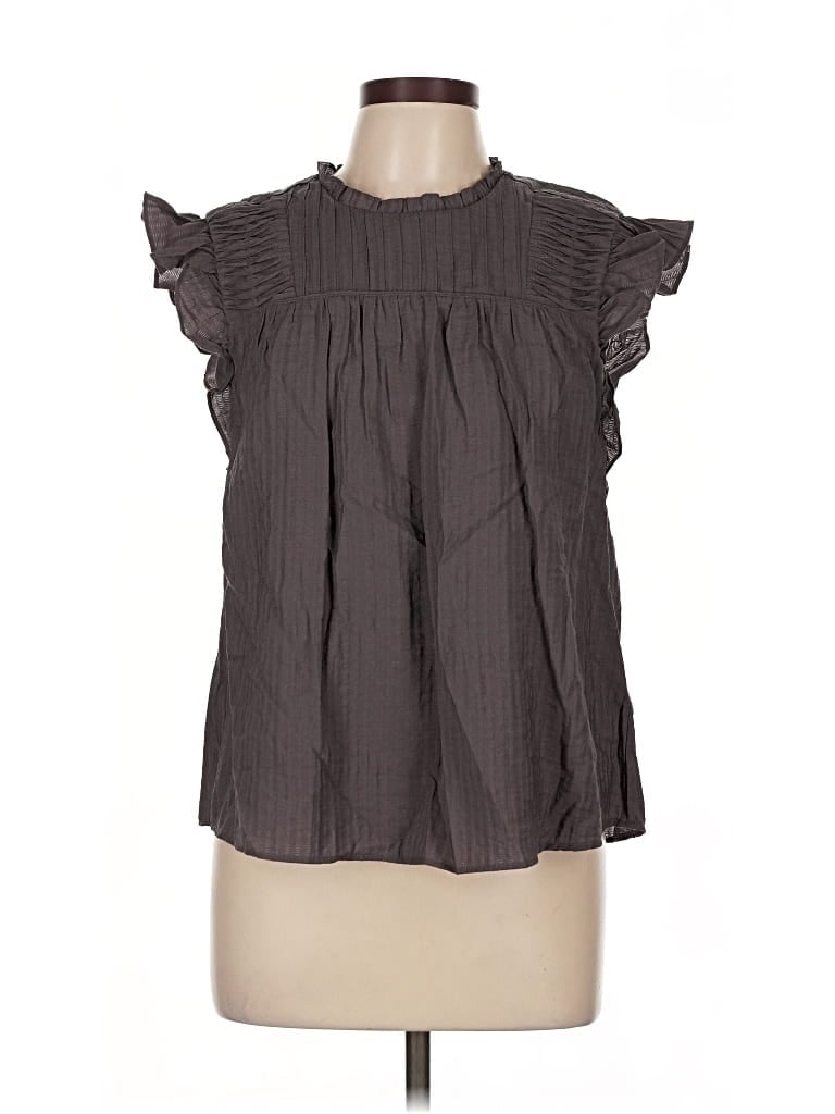 Pre-owned Club Monaco Short Sleeve Blouse In Gray