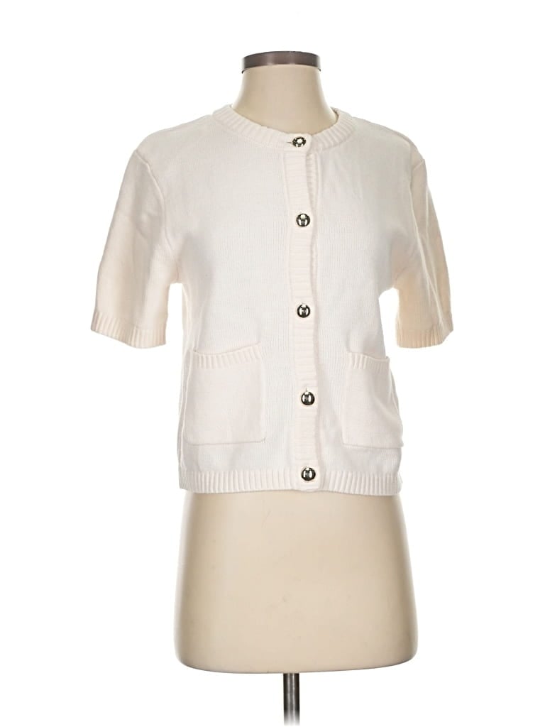 Pre-owned H&m Short Sleeve Blouse In White