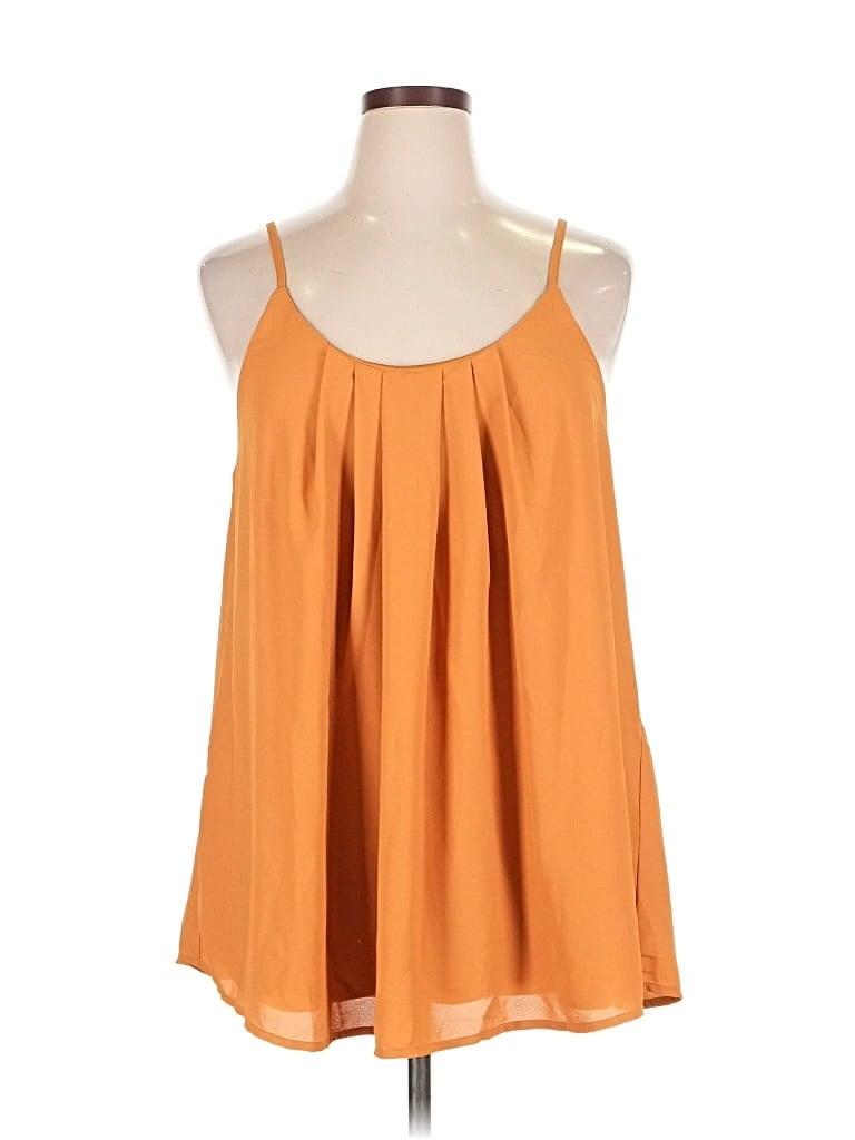 Pre-owned Zenana Outfitters Sleeveless Blouse In Orange