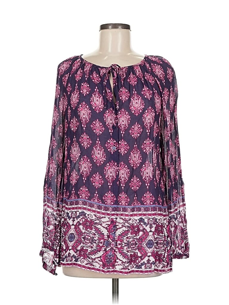 Pre-owned Lucky Brand Long Sleeve Blouse In Purple