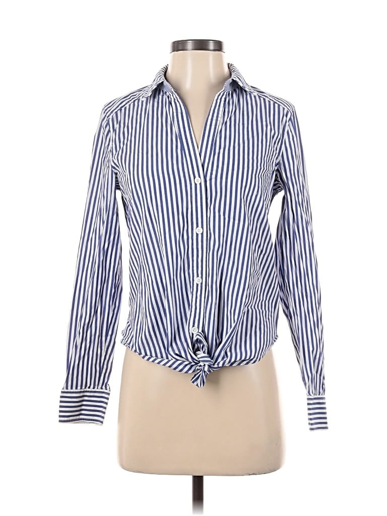 Pre-owned Vineyard Vines Long Sleeve Blouse In Blue