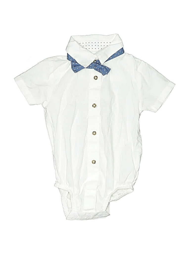 Pre-owned Just One You Made By Carter's Babies' Short Sleeve Onesie In White