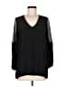 Drew 100% Silk Black 3/4 Sleeve Silk Top Size M - photo 1