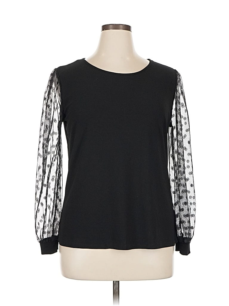 Pre-owned Assorted Brands Long Sleeve Blouse In Black